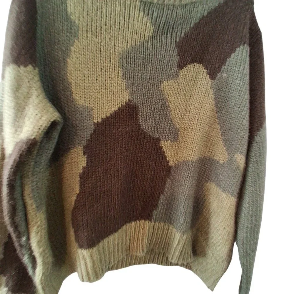Wooden Ships Paola Buendia sweater womens X/S camo oversized acrylic wool mohair